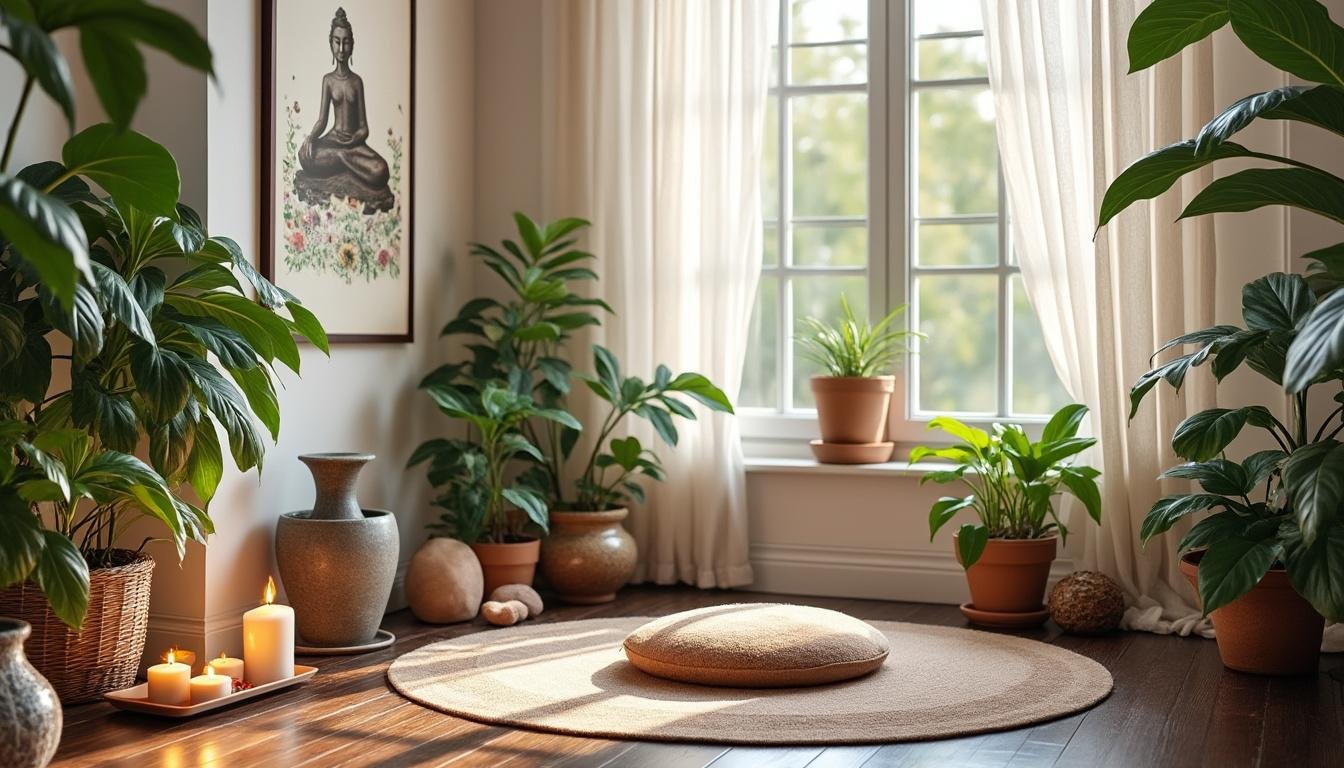 découvrez des conseils pratiques pour aménager un espace de méditation apaisant chez vous. transformez un coin de votre maison en sanctuaire de sérénité avec des techniques décoratives, des choix de couleurs et des éléments naturels.